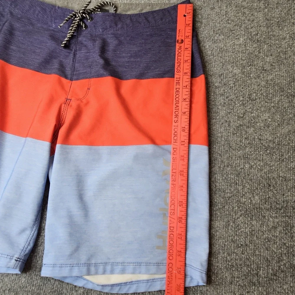 Hurley Mens Boardshorts Size 32 Patriotic Colorblock Surf Beach Swim Blue Red